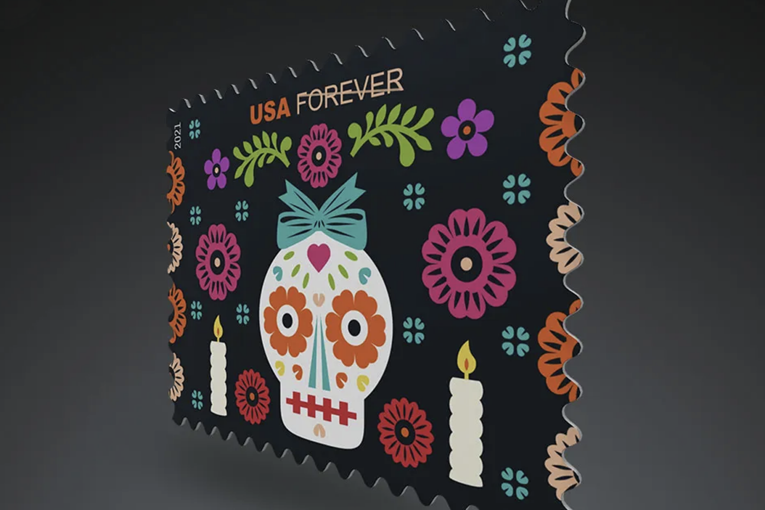 Luis Fitch Day of the Dead stamps