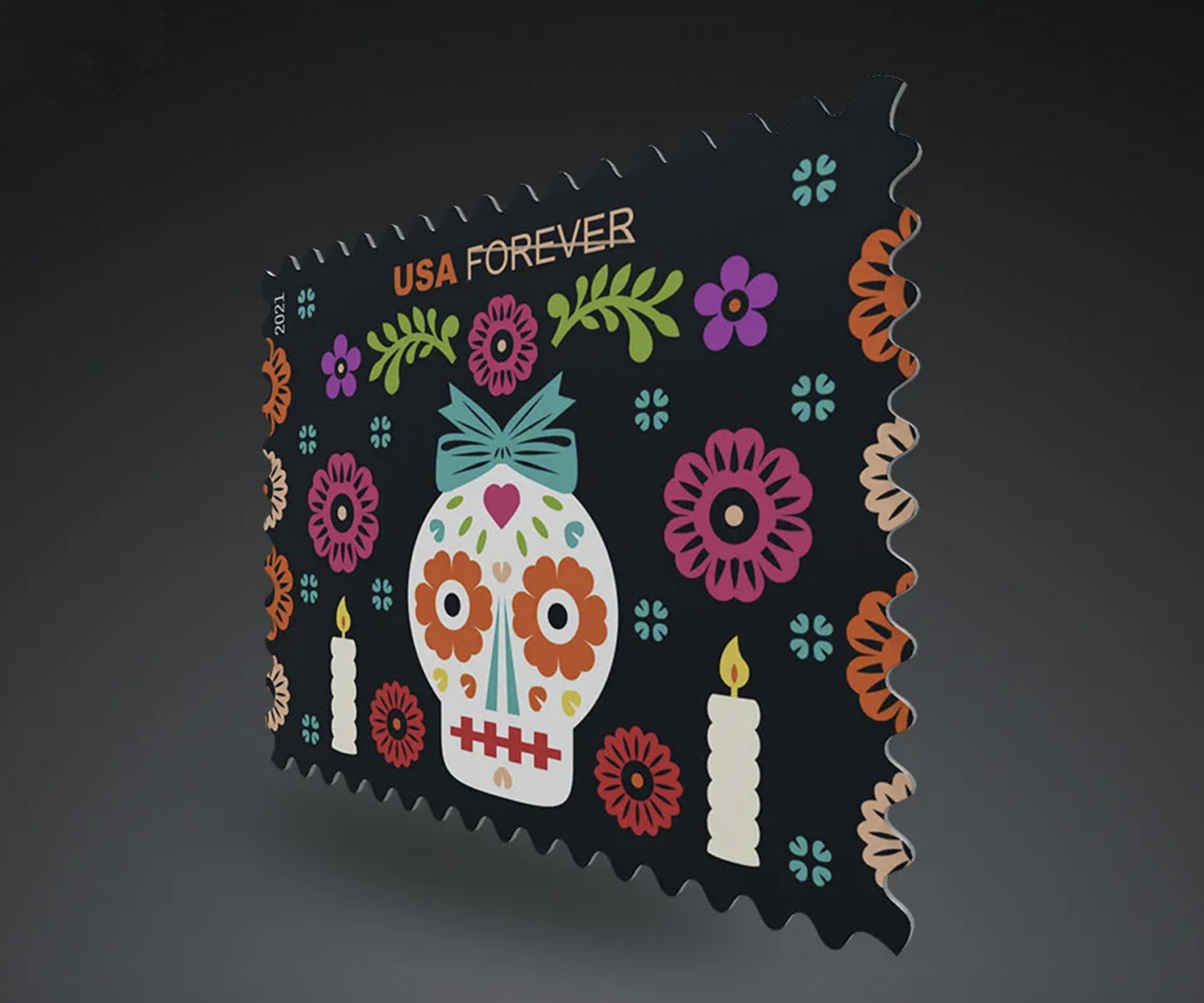 Luis Fitch Day of the Dead stamps