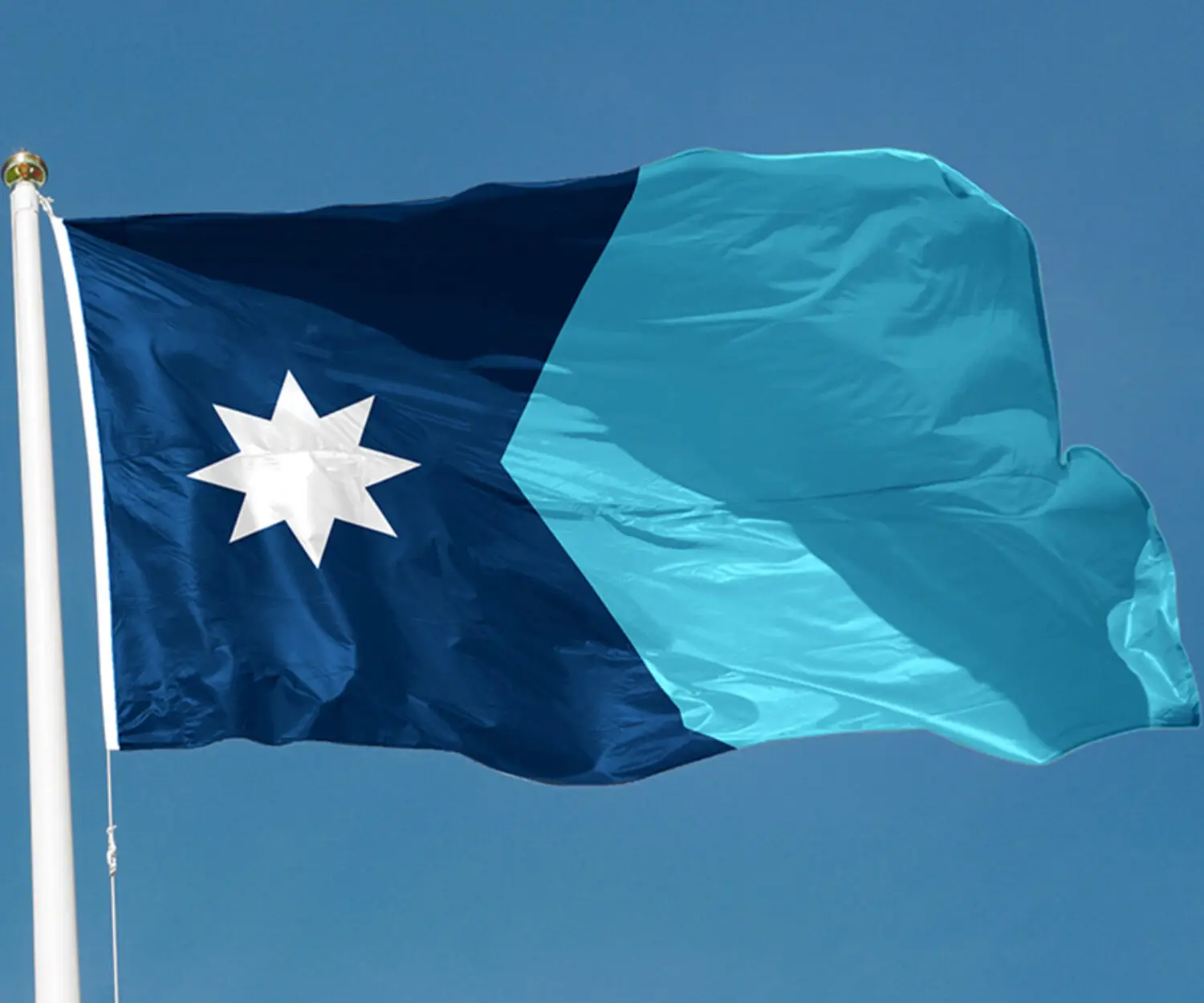 Minnesota new flag flying in the sky.