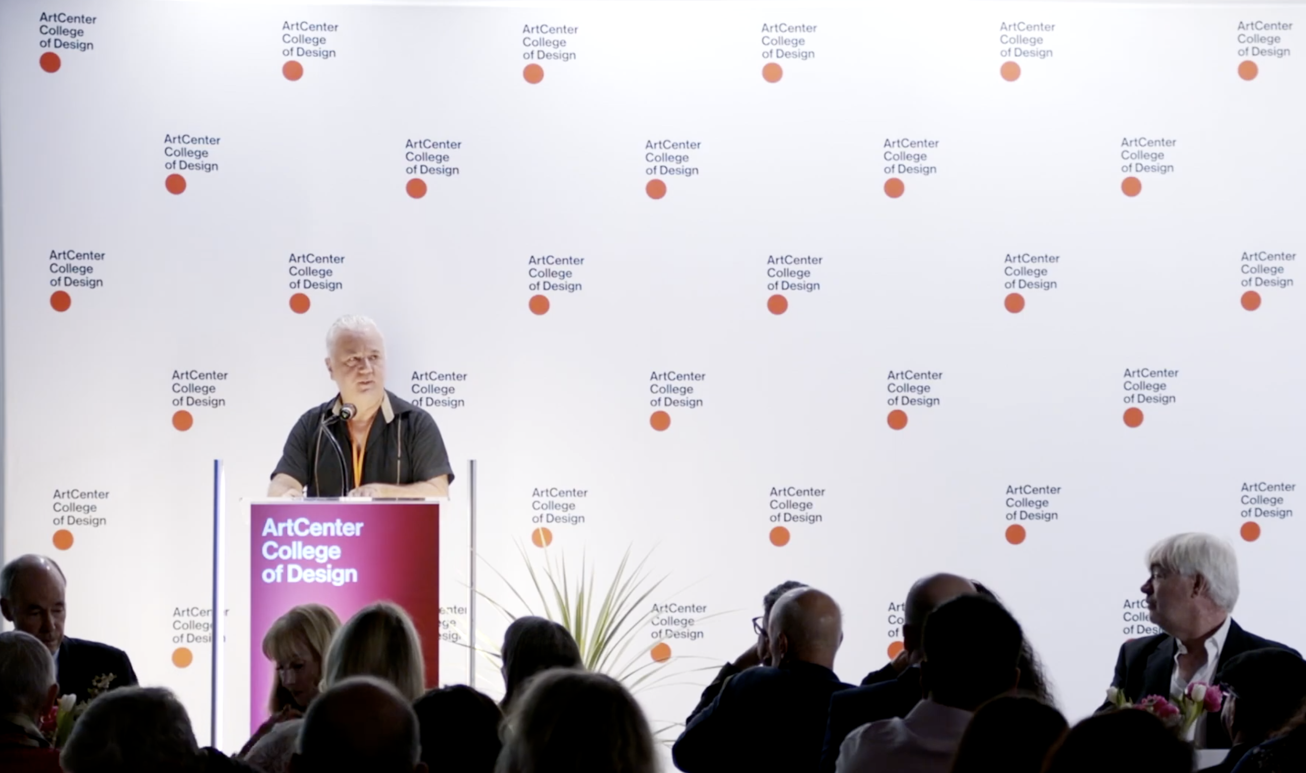 Luis Fitch photos accepting the ArtCenter Awards