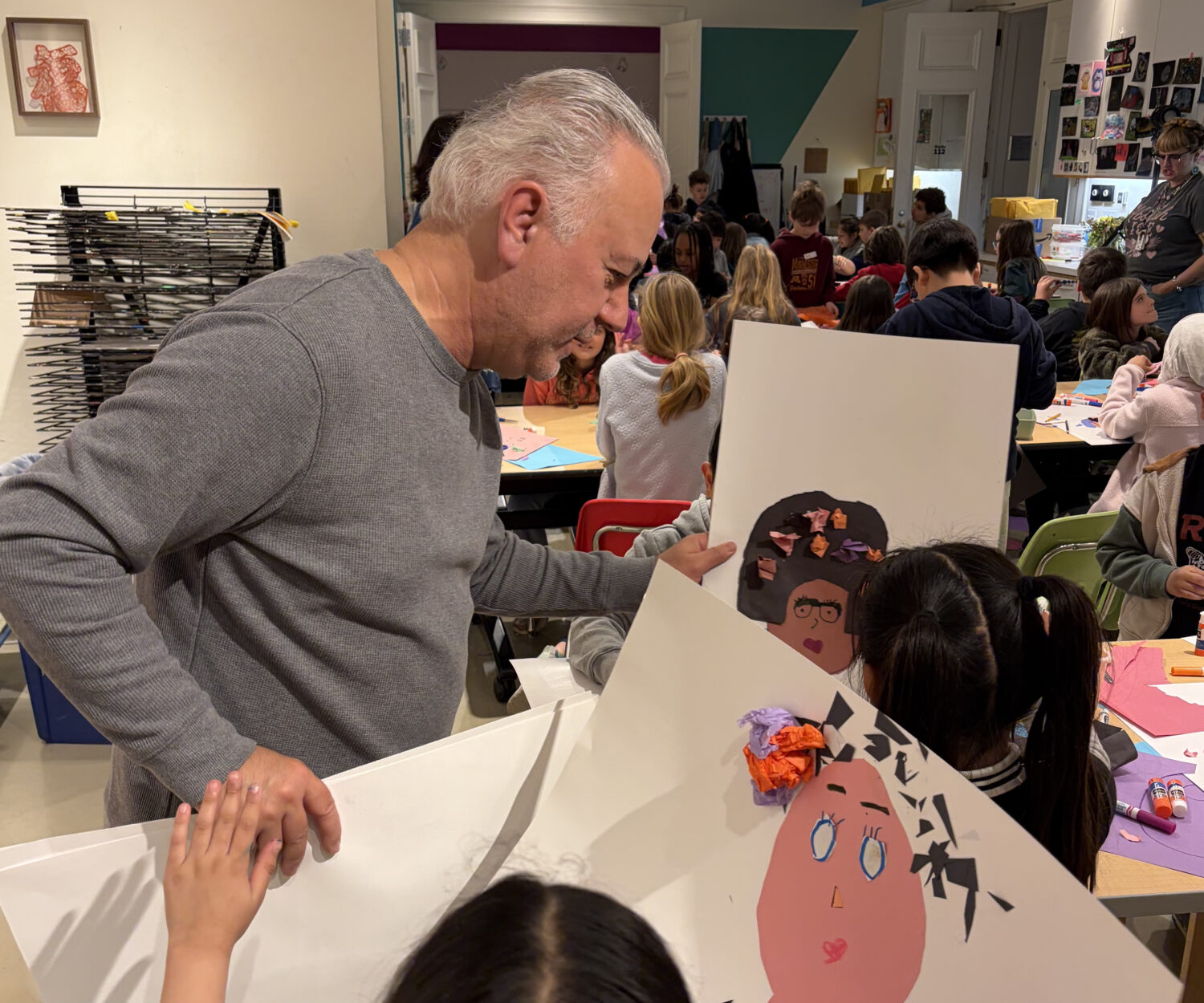 Luis Fitch giving a workshop at Mia to multicultural kids for Children Day.